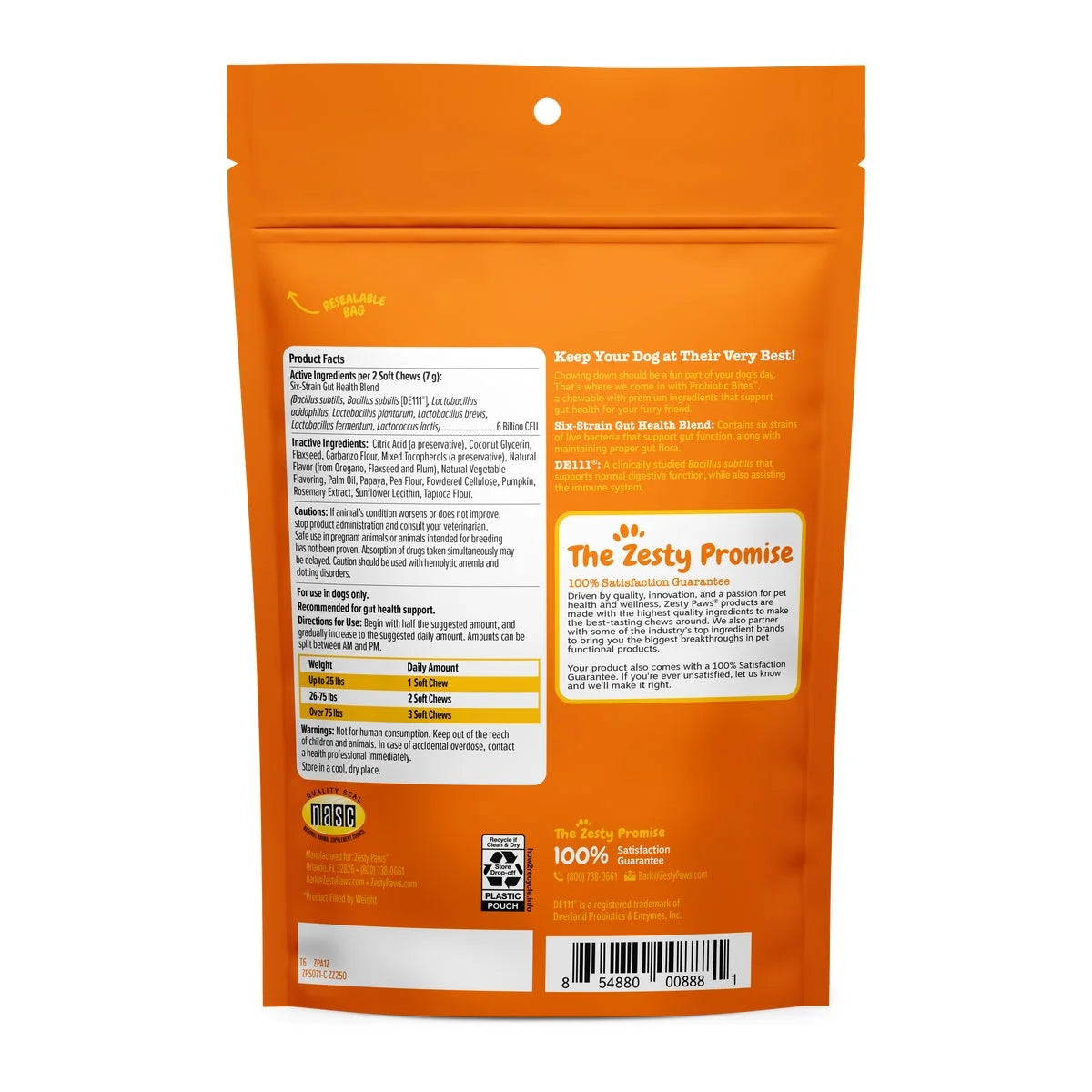 (6 Pack)  Probiotic Bites for Dogs, to Support Gut Health, Pumpkin 60Ct