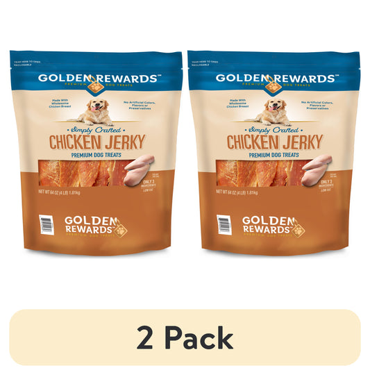(2 Pack)  Chicken Jerky Premium Dog Treats, 64 Oz