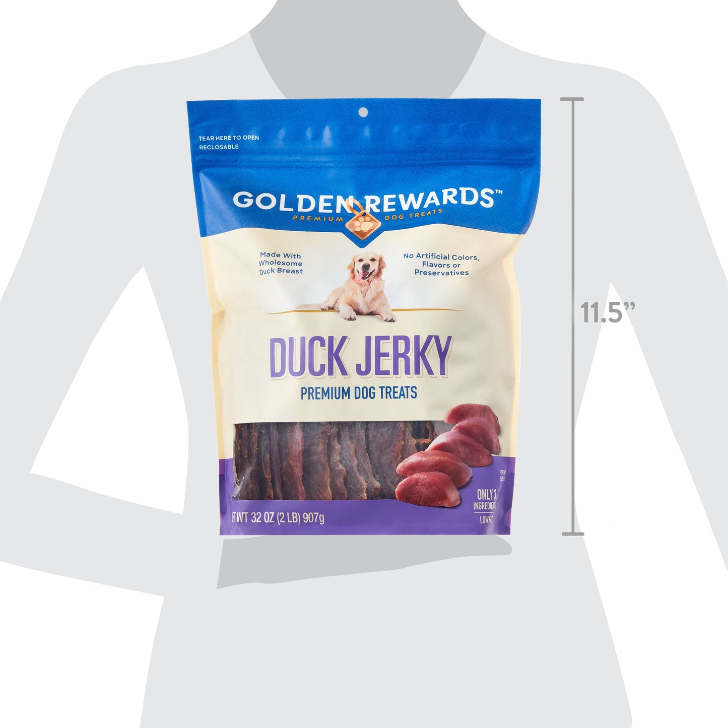 (2 Pack)  Duck Jerky Premium Dog Treats，32 Oz