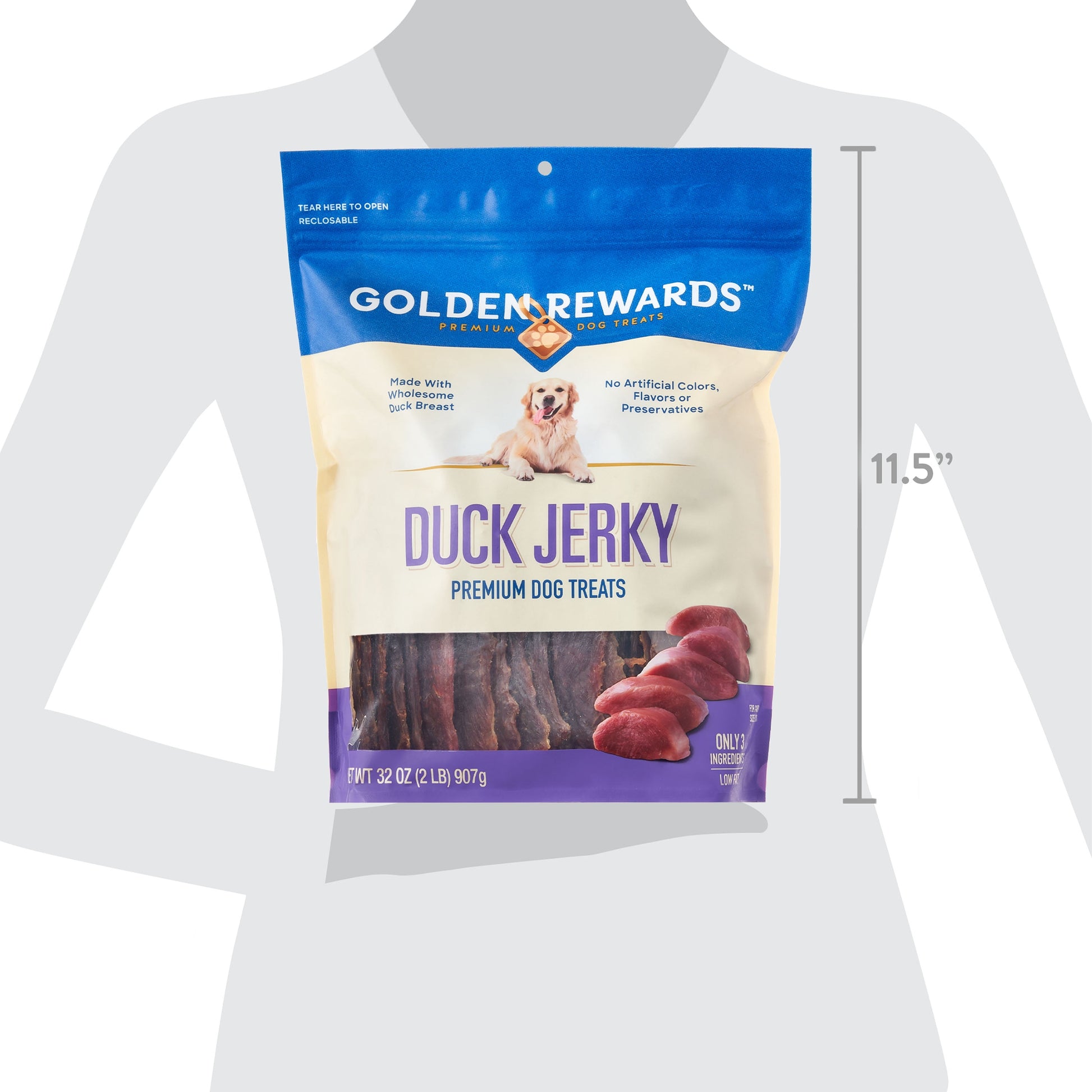 (2 Pack)  Duck Jerky Premium Dog Treats，32 Oz