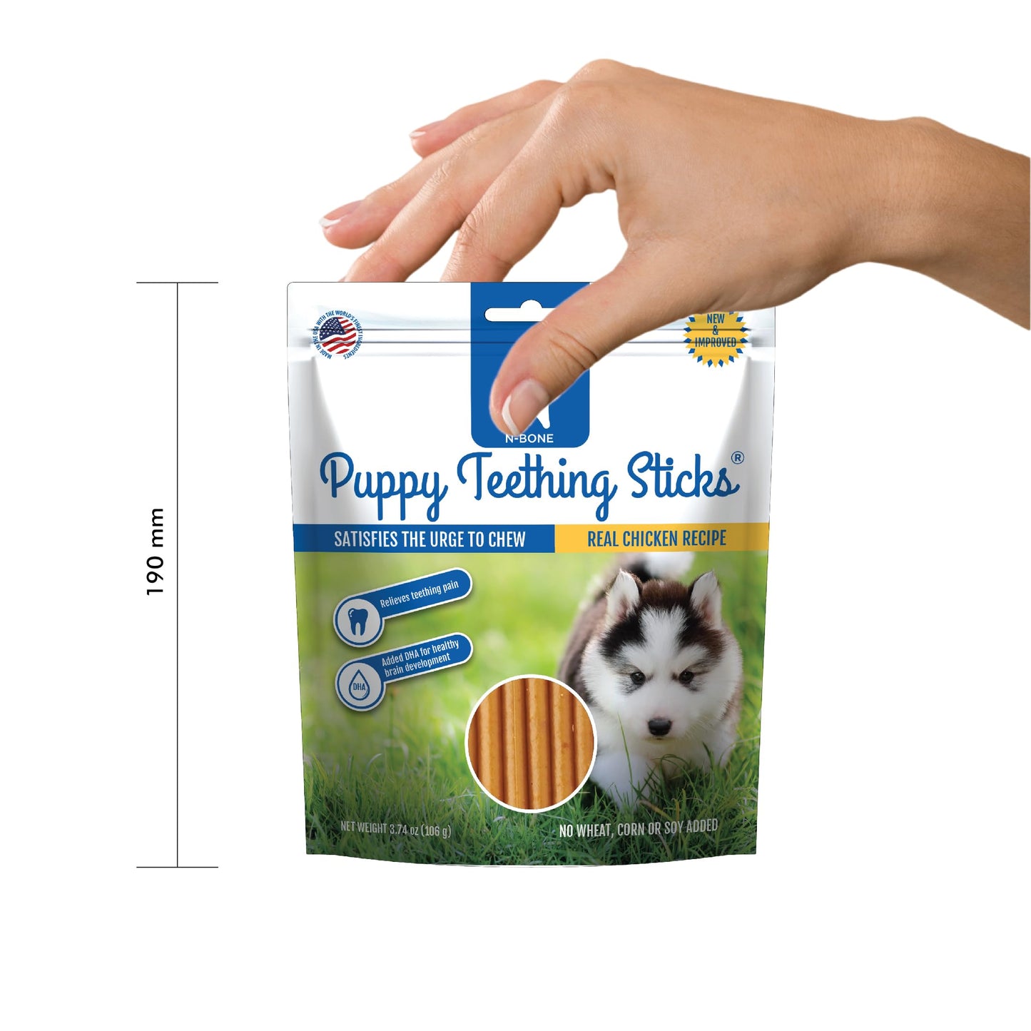 N-Bone Puppy Teething Sticks Pumpkin Flavor, 3.74-oz Bag