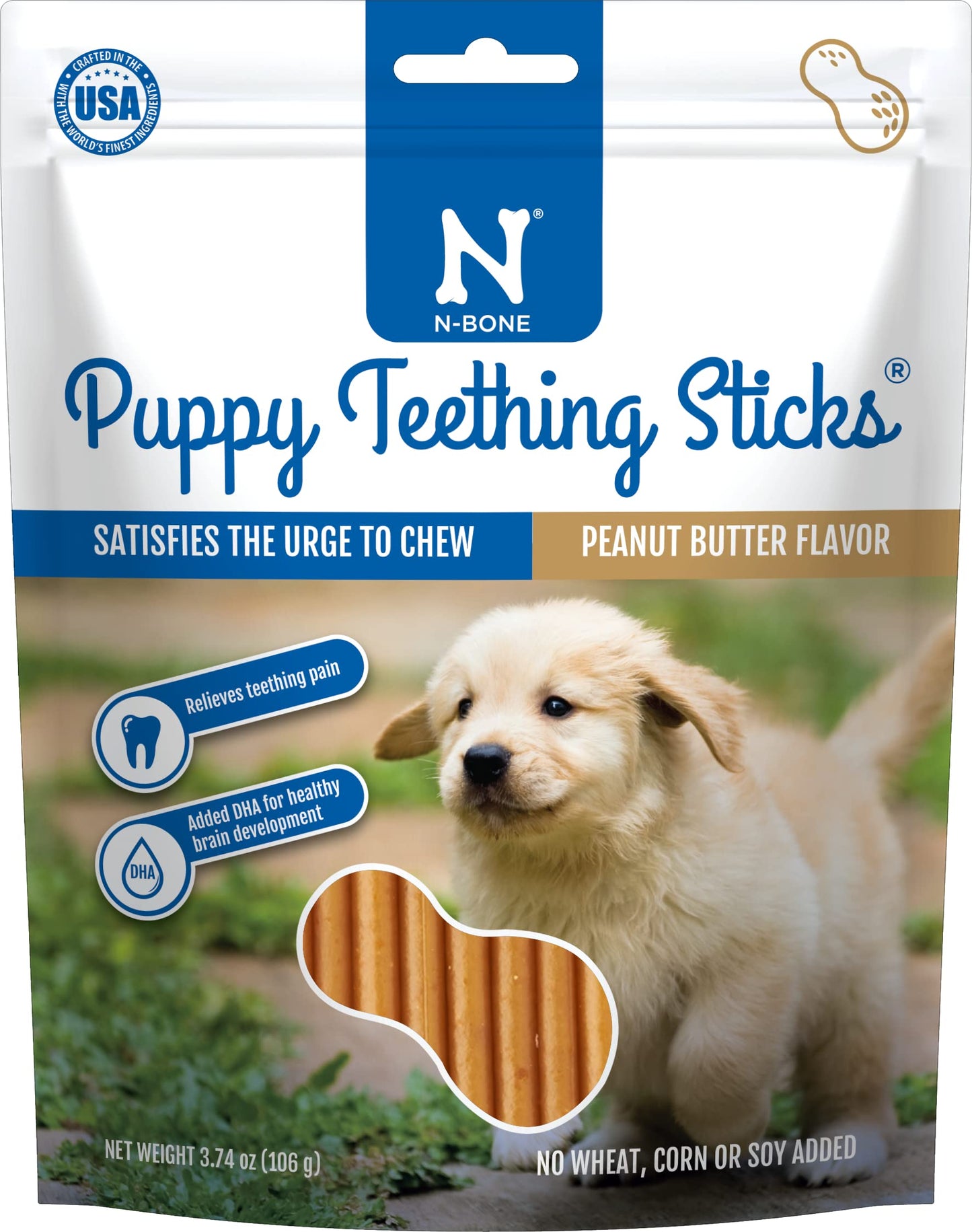 N-Bone Puppy Teething Sticks Pumpkin Flavor, 3.74-oz Bag