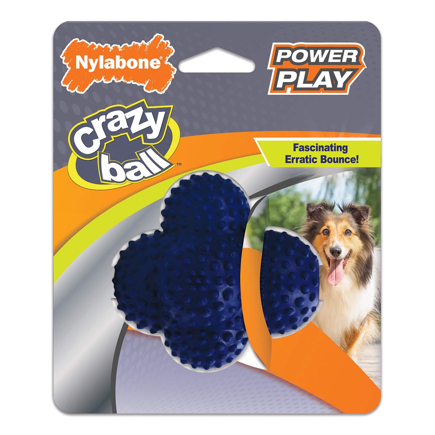 Nylabone Power Play Crazy Ball Interactive Play Toy, Fetch Ball Toy for Dogs, Large (1 Count)