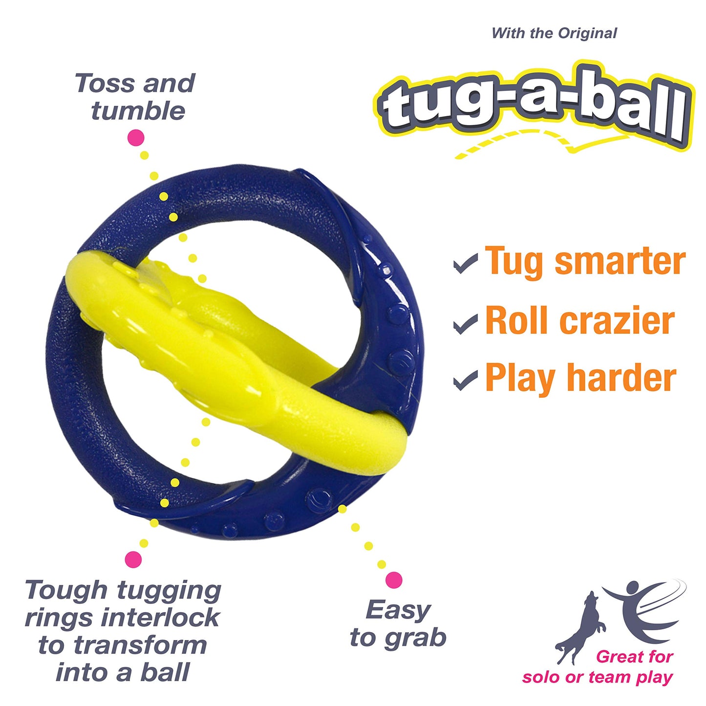 Nylabone Power Play Crazy Ball Interactive Play Toy, Fetch Ball Toy for Dogs, Large (1 Count)