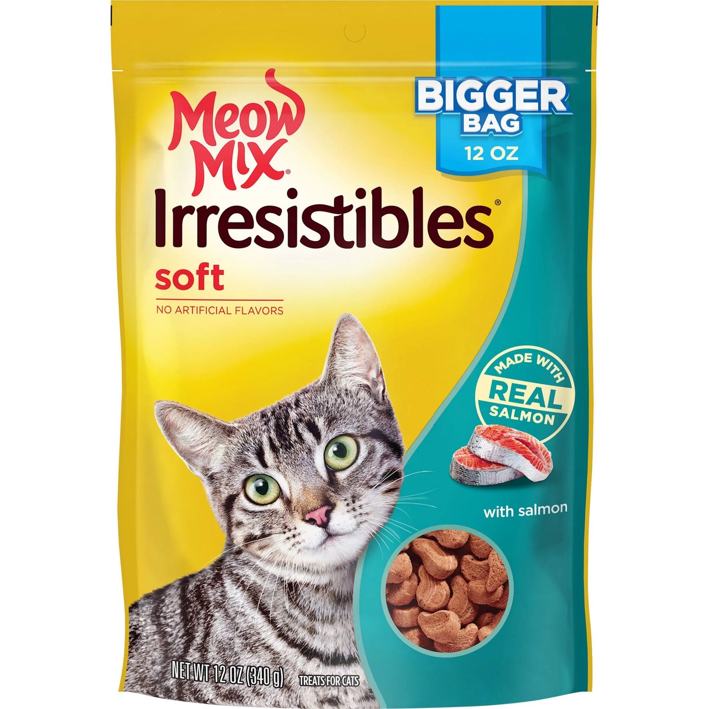 (5 Pack)  Irresistibles Soft Cat Treats with Salmon, 12 Oz Bag