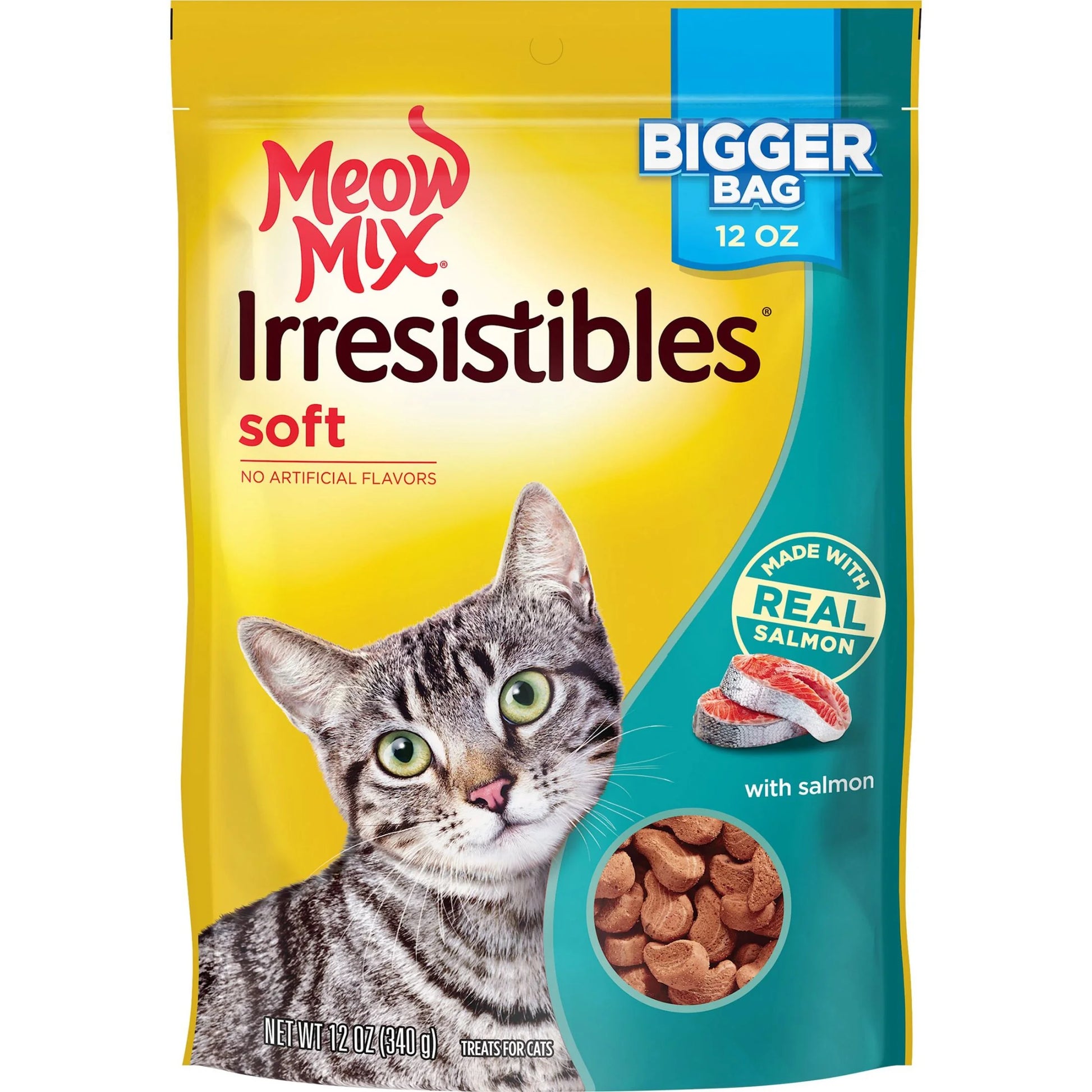 (5 Pack)  Irresistibles Soft Cat Treats with Salmon, 12 Oz Bag
