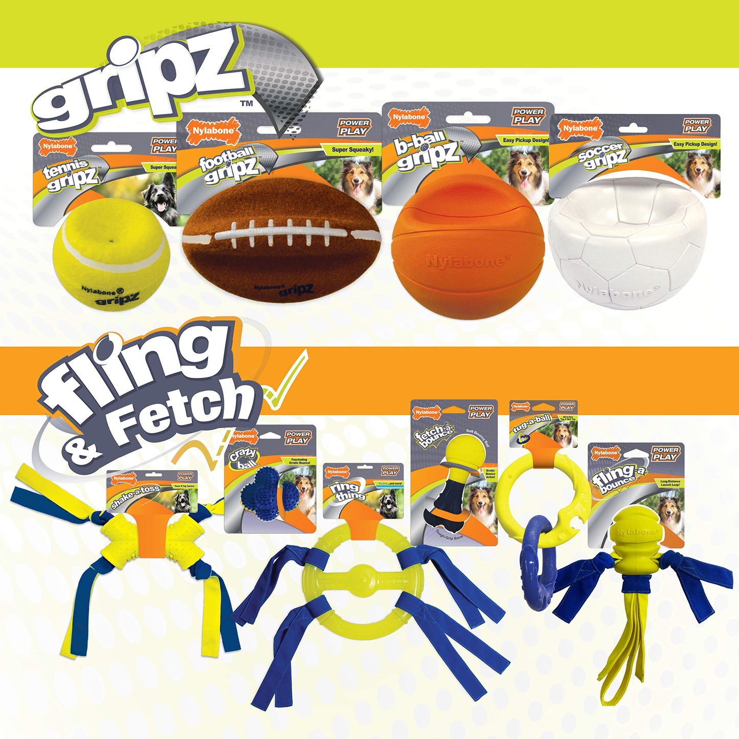 Nylabone Power Play Crazy Ball Interactive Play Toy, Fetch Ball Toy for Dogs, Large (1 Count)