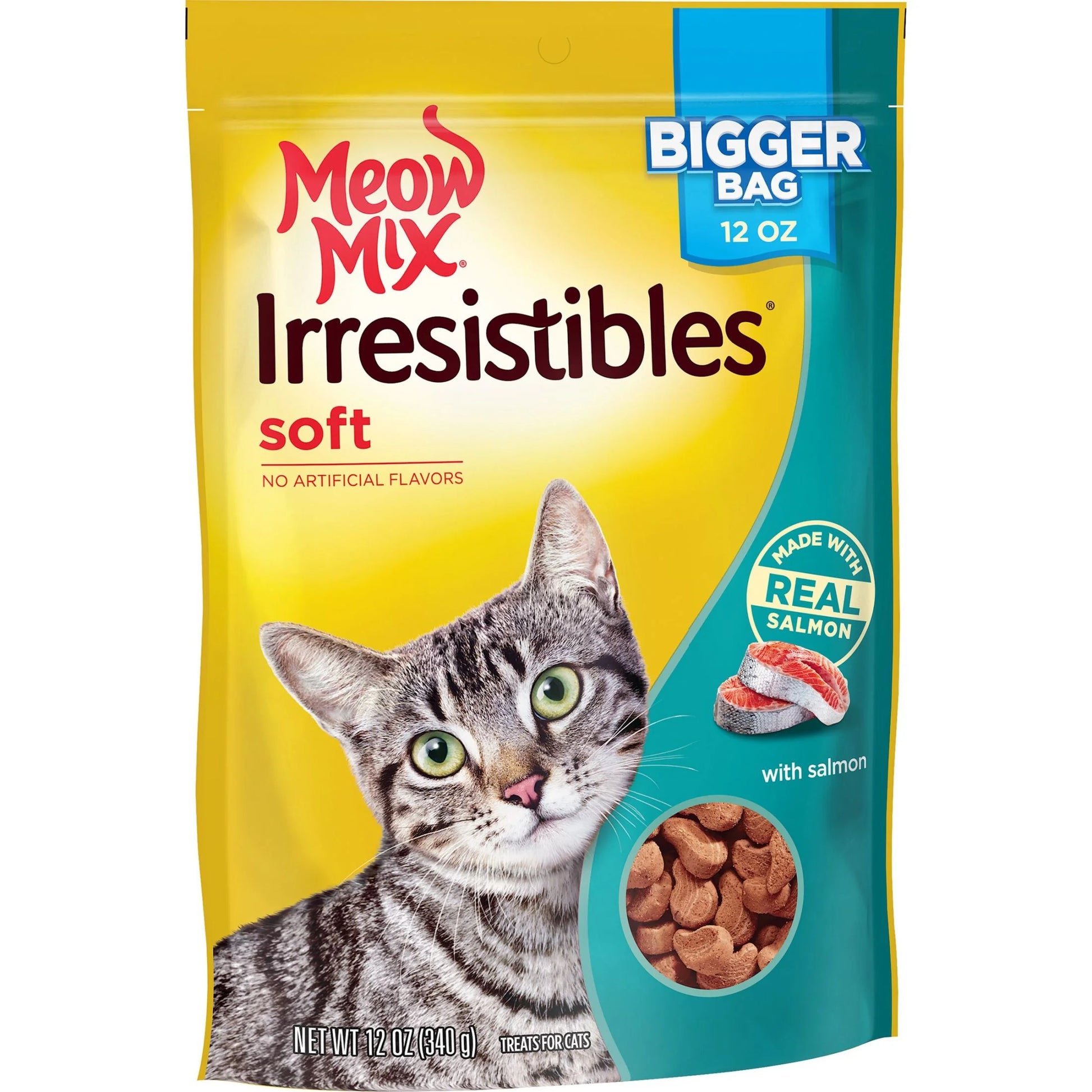 (5 Pack)  Irresistibles Soft Cat Treats with Salmon, 12 Oz Bag