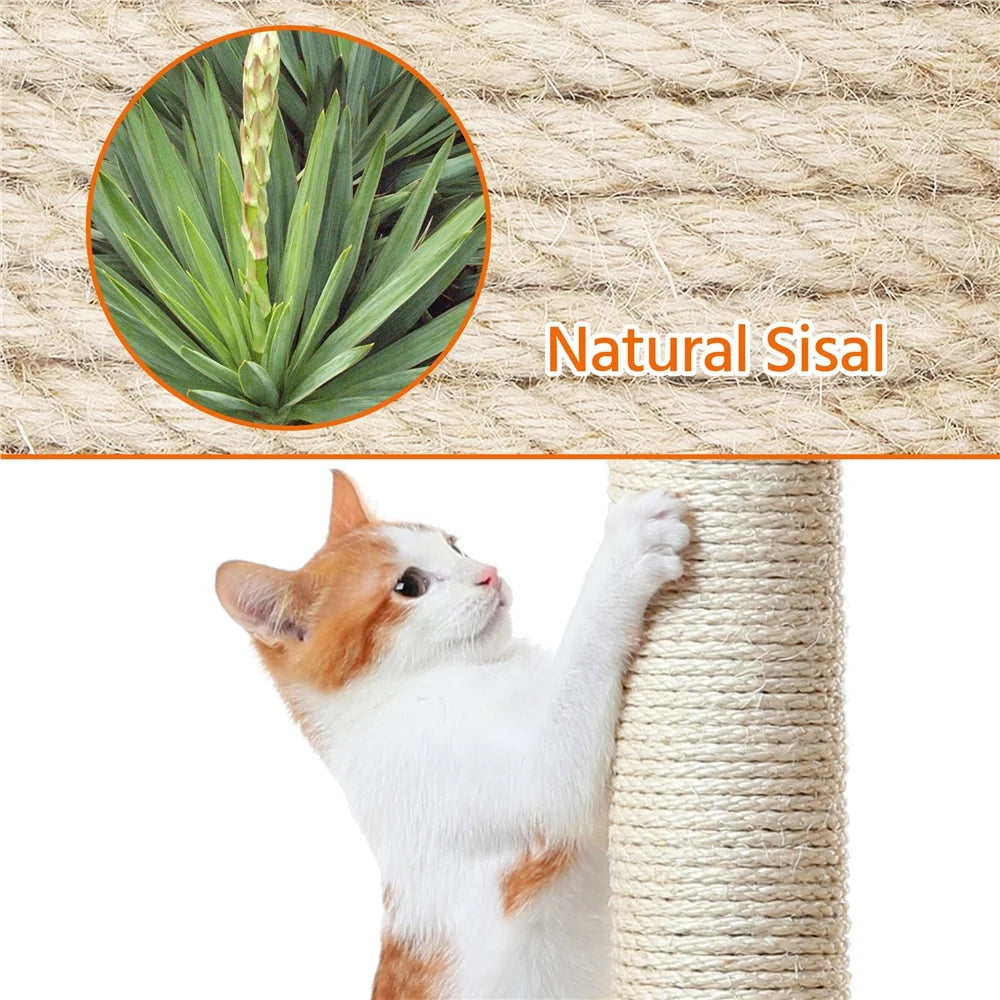 64.5"H Multi-Level Cat Tree Tower with Condos and Perches, Beige