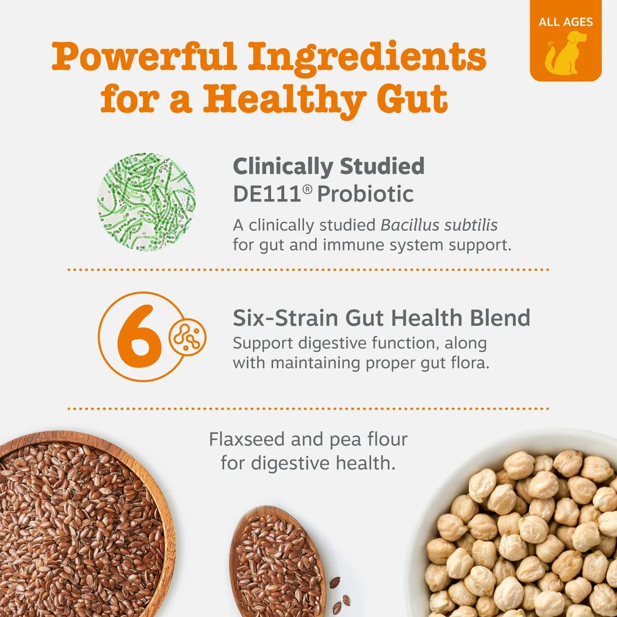 (6 Pack)  Probiotic Bites for Dogs, to Support Gut Health, Pumpkin 60Ct